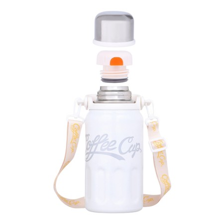 Thermos, 1 l, coffee cup, retains heat 10 hours, white-1