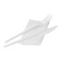 Set of cutlery 3 in 1, fork + knife + napkin, 16.5 cm, white color