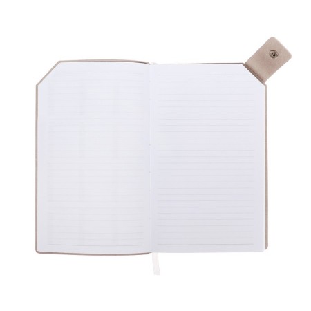 The diary is low, 120x200 mm 128 sheets, leatherette, gray block 70 g/m2, lies, a refrain with a colored button, gray-6
