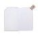 The diary is low, 120x200 mm 128 sheets, leatherette, gray block 70 g/m2, lies, a refrain with a colored button, gray