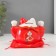 Pig a piggy bank Ceramics "Cat Mani-Neko Red with bells" 10.5x13.5x9 cm