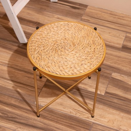 Wicker table, 40x40x41 cm, col. gold-1