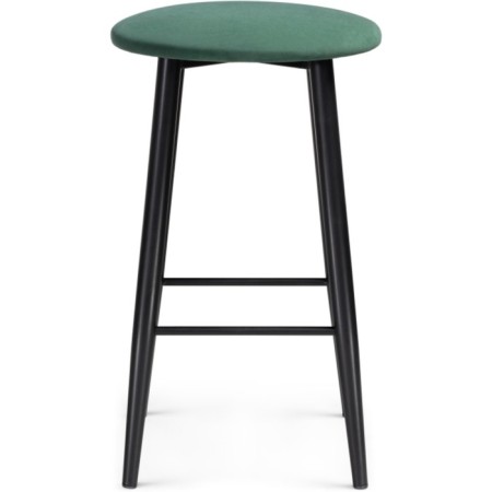 Harmar Gangtot Stool Metal/velor, black/green 38x38x62 cm-1