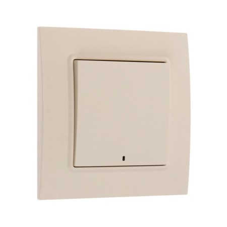 Tot Elegant switch, 10 a, 1 cl., With backlight, hidden, beige-1