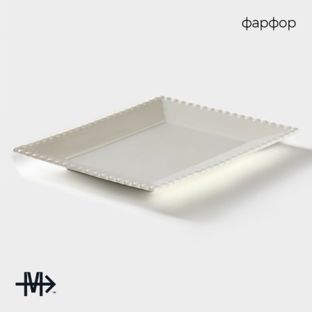 Porcelain dessert plate Magistro "Tandy", 20 × 16 cm, white color-1