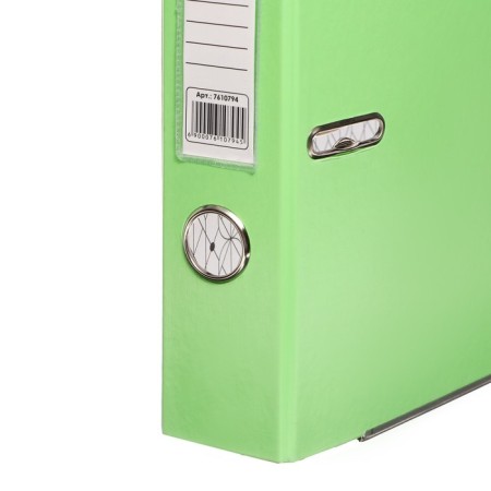 A4, 50 mm, calligrata registrar folder, PVC, embossing "flax", metal edging, pocket for a spine, assembled, pistachio, mix-1