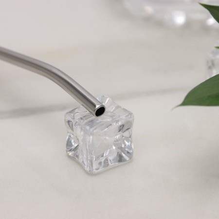 Spoon-pipe for a stainless steel cocktail “shovel”, length 21.5 cm, silver color-2