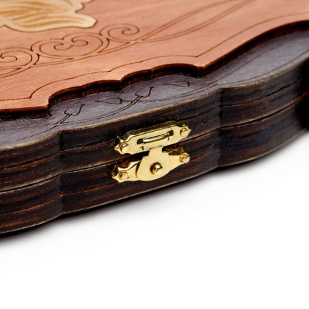 Wooden backgammon large, board game "Leo", carved, 45 x 45 cm-3