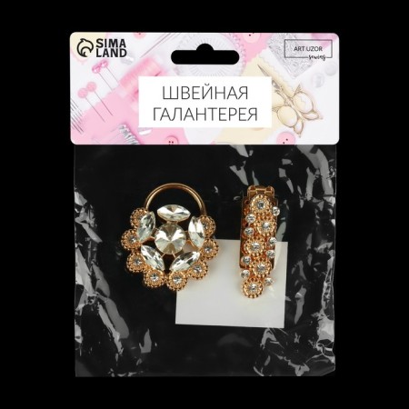 Decorative fastener, 9.4 × 4.5 cm, gold color-3
