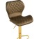 Barrier stool PORCH Metal/velor, gold/cappuccino 46x49x88 cm