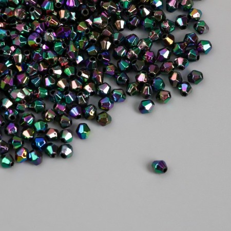 Beads for creativity Plastic "Rhombus Crystal Holography Gasoline" Set 20 grams 0.4x0.4 cm-1