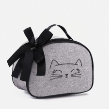 Косметичка на молнии, с подкладом, цвет серый