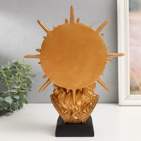 Souvenir Polystone Bust "African and halo with rays" gold 27.5x20.3x9 cm-2