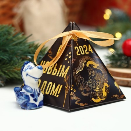 Souvenir "Dragon 2024", Gzhel, white, Christmas tree suspension