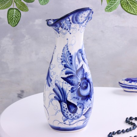 VAZ Gzhel "Paradise", white-blue, ceramics,