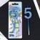 Candle for the cake, number "5", blue, 4 x 13 cm.