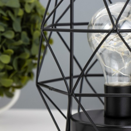 Nightlight "lantern" LED from AAA batteries black 14x14x27 cm Risalux-6