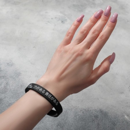 Silicone Bracelet "Wave" Japanese, black and white color-1