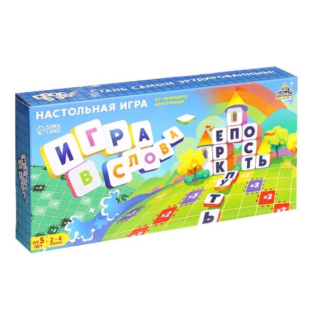 Board game for erudition “Game of Words”: scrub, field, stands, bag, letters, 2-4 players, 5+-11