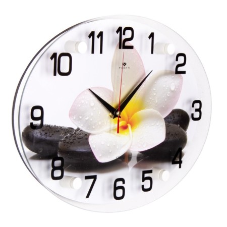Wall clock, interior: flowers, "spa. White plumeria"-1