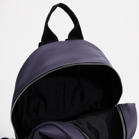 A backpack with a zipper, Medvedkovo, external pocket, purple color-4