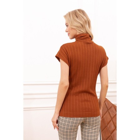Women's turtleneck with short sleeve Eliseeva Olesya, size 52, brown color-1