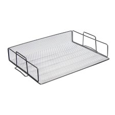 Horizontal tray for papers, calligrata, mesh, metal, silver