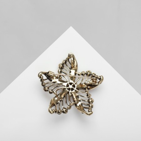 Brooch "Flower", blue color in black gold-1