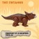 Triceratops dinosaur, lays eggs, projector, light and sound, brown color