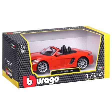 BBURAGO Porsche 718 BOXSTER, DIE-CAST, 1:24, Orange color, opening doors-11
