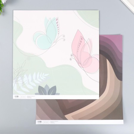 Scrapbooking paper bilateral "tenderness of spring" density 180 g 30.5x32 cm-1