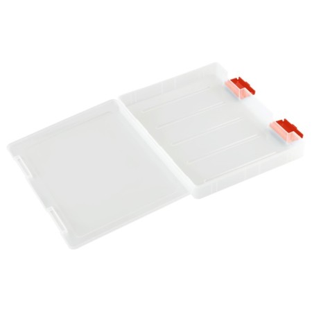 A4 documents container, Istanm with red latches, transparent-3