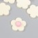 Decor for creativity wood "Flower and core" d-2 cm, set 10+10 pcs cream pink