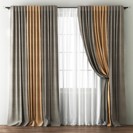 Kirsten curtain set, size 170 x 270 cm, gray - beige / beige