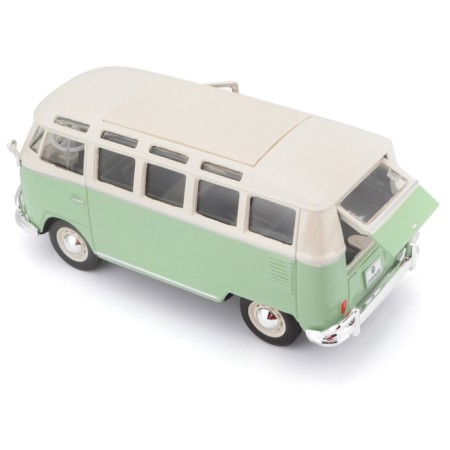 MASTO DIE-CAST Volkswagen Van Samba, opening doors, 1:25, green color-7