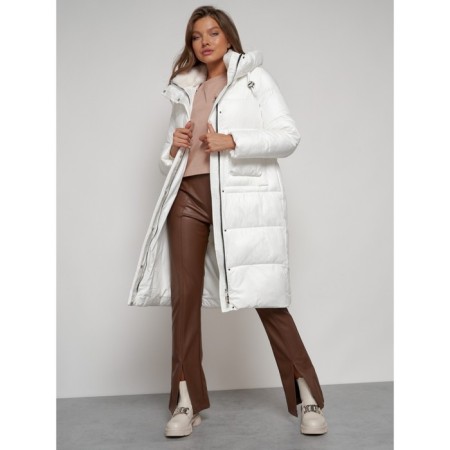 Coat insulated winter female, size 48, white color-16