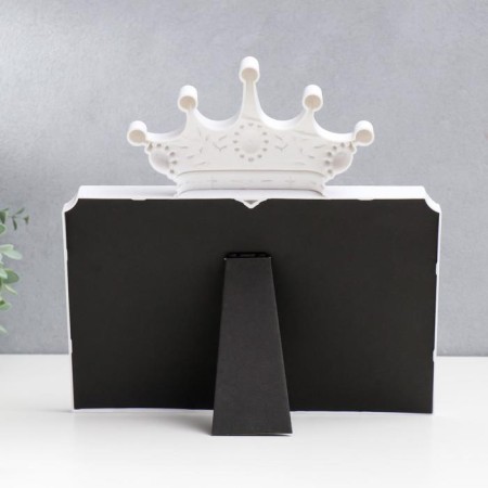 Photo frame plastic in 2 photos 10x15 cm "crown" white 30x28 cm-3