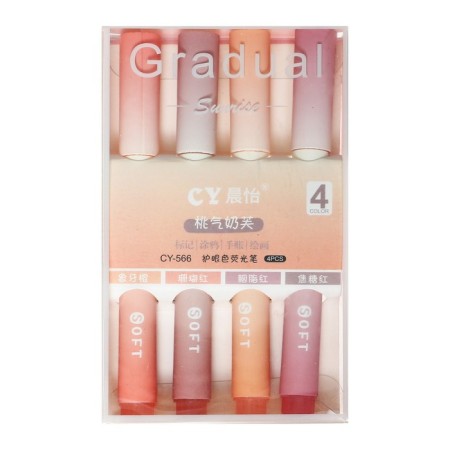 A set of markers-textbooks 4 pieces, 4 colors, orange-pink gradient-4