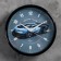 Wall clock, series: interior, "racing car", D-22.5 cm, blue