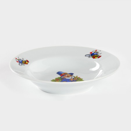 A deep porcelain “Lesovichok” plate, 230 ml, d = 20 cm, MIX drawing-1