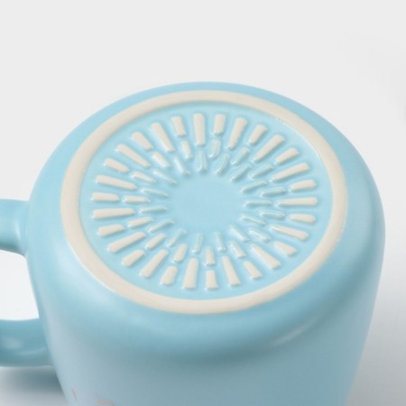 Ceramic mug with a spoon "Mr.", 380 ml, blue color-6