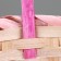 Wicker basket (bamboo), 18 x 15 x 50 cm, white-pink