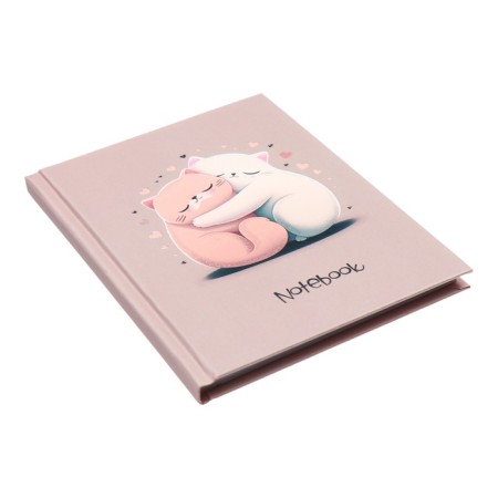 Notebook A6, 64 sheets in the cage "Hugs", a solid cover cardboard 7BC, matte lamination, glitter, block 60 g/m2-1