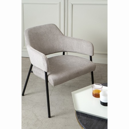 Wendy armchair, 640 × 685 × 740 mm, textured Shenill, color gray color
