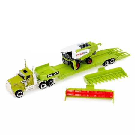 Metal truck "Farm" with a tractor, mix-9