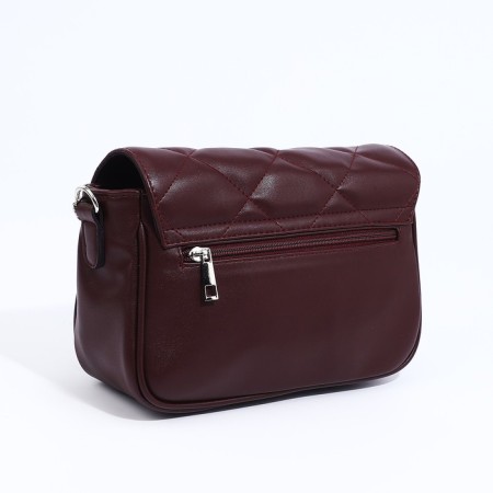 Richet bag on a magnet, outer pocket, long belt, burgundy color-1