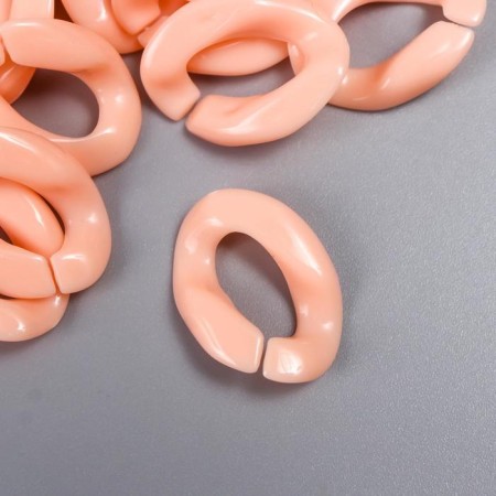 Decor for creativity Plastic "Ring for the chain" Pastel peach set 25 pcs 2.3x1.65 cm-1