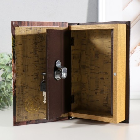 Safe-book wood, leatherette "Interior Design" 21x13x5 cm-2