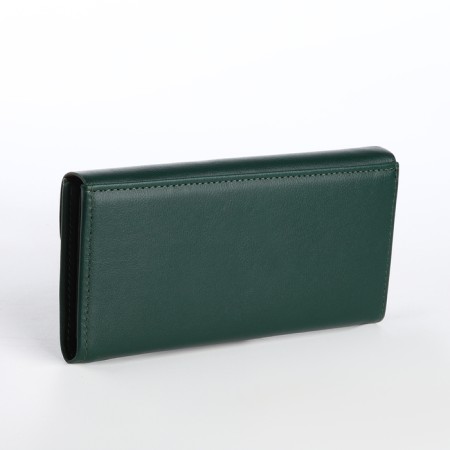 Women's wallet on magnet, green color-1