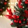 Christmas tree decor "festive" bow cage leaves shine, 17x38 cm, red